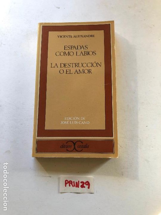Libros de segunda mano: Espadas como labios La destrucci&oacute;n o el amor - Foto 1