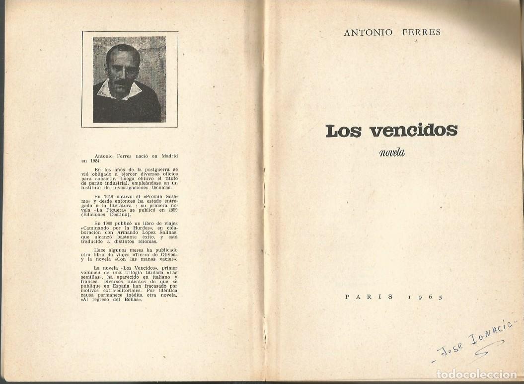 Libros de segunda mano: LOS VENCIDOS - ANTONIO FERRER - Foto 2