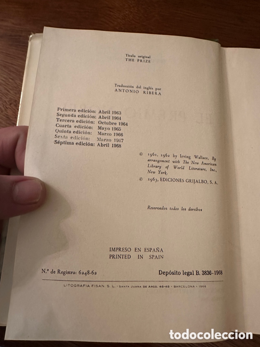 Libros de segunda mano: EL PREMIO NOBEL / IRVING WALLACE - Foto 4