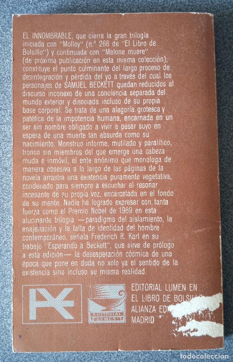 Libros de segunda mano: El Innombrable Samuel Beckett - Foto 7