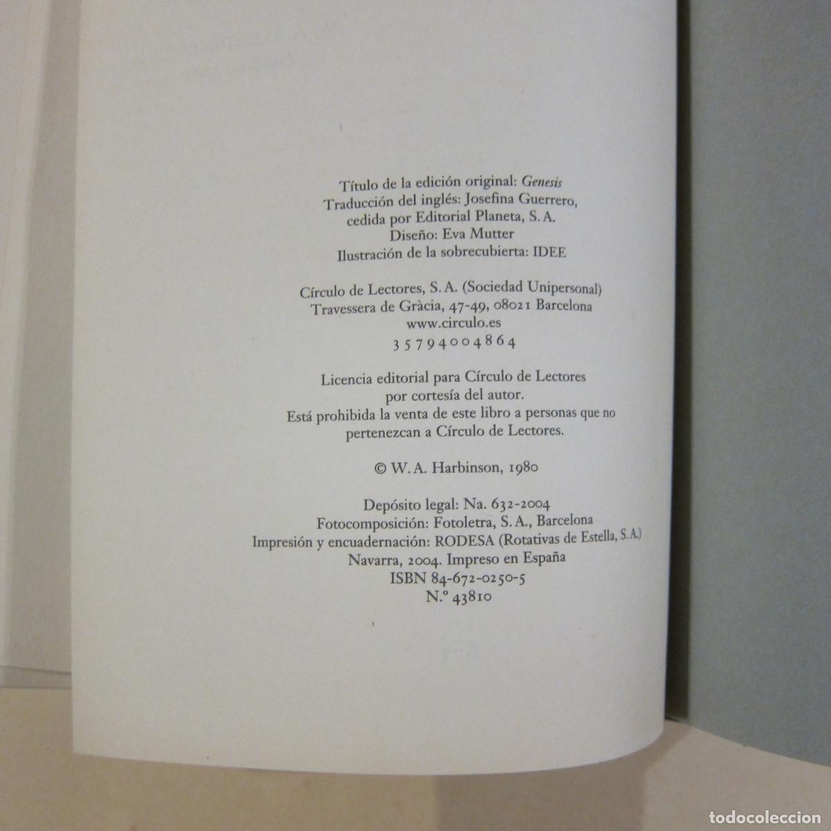 Libros de segunda mano: G&Eacute;NESIS - W. A. HARBINSON (C&Iacute;RCULO DE LECTORES) NOVELA - Foto 4