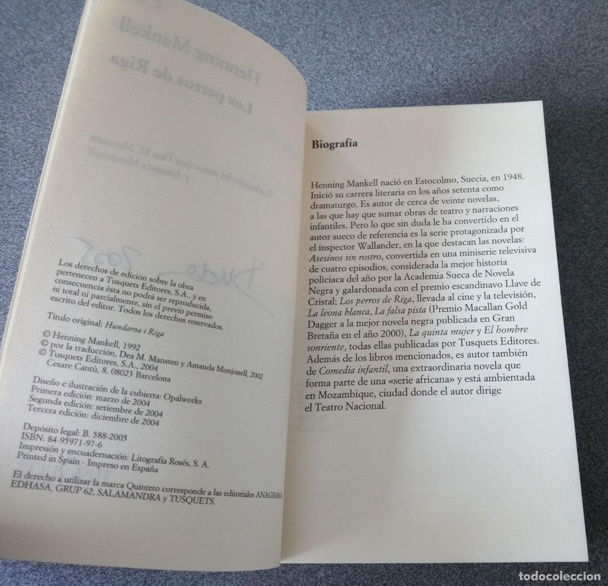 Libros de segunda mano: Los Perros De Riga Henning Mankell - Foto 5