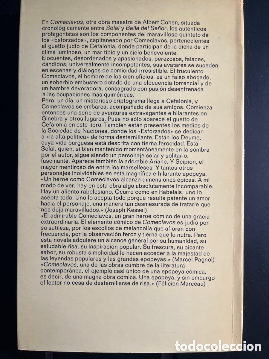 Libros de segunda mano: Comeclavos - Albert Cohen - Foto 2