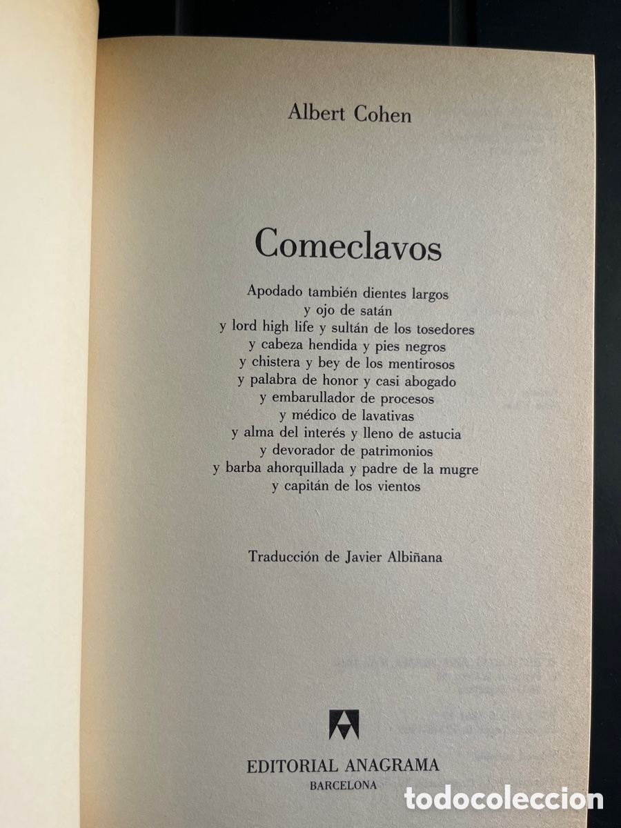 Libros de segunda mano: Comeclavos - Albert Cohen - Foto 3