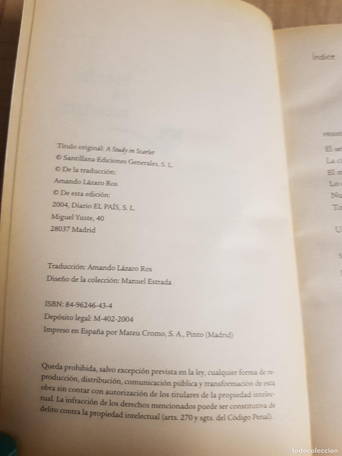 Libros de segunda mano: Estudio en escarlata - Arthur Conan Doyle - Foto 2