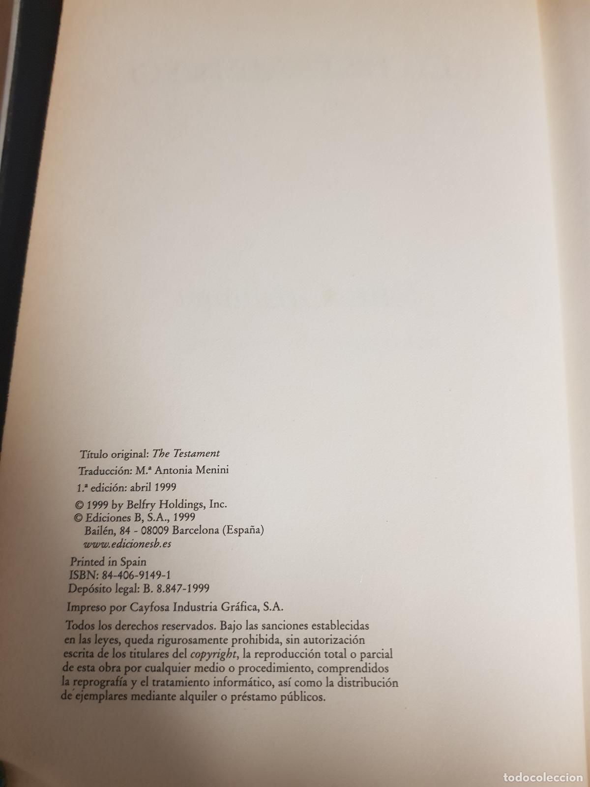 Libros de segunda mano: El testamento - John Grisham - Foto 5