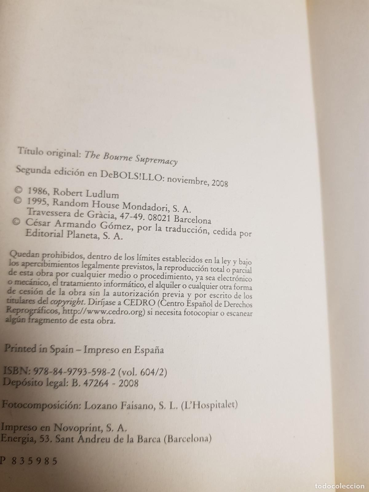 Libros de segunda mano: El mito de bourne - Robert Ludlum - Foto 3