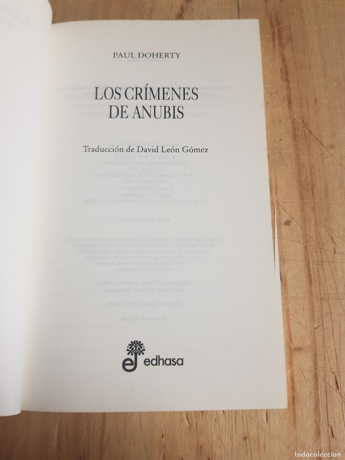 Libros de segunda mano: Los cr&iacute;menes de anubis - Paul Doherty - Foto 3