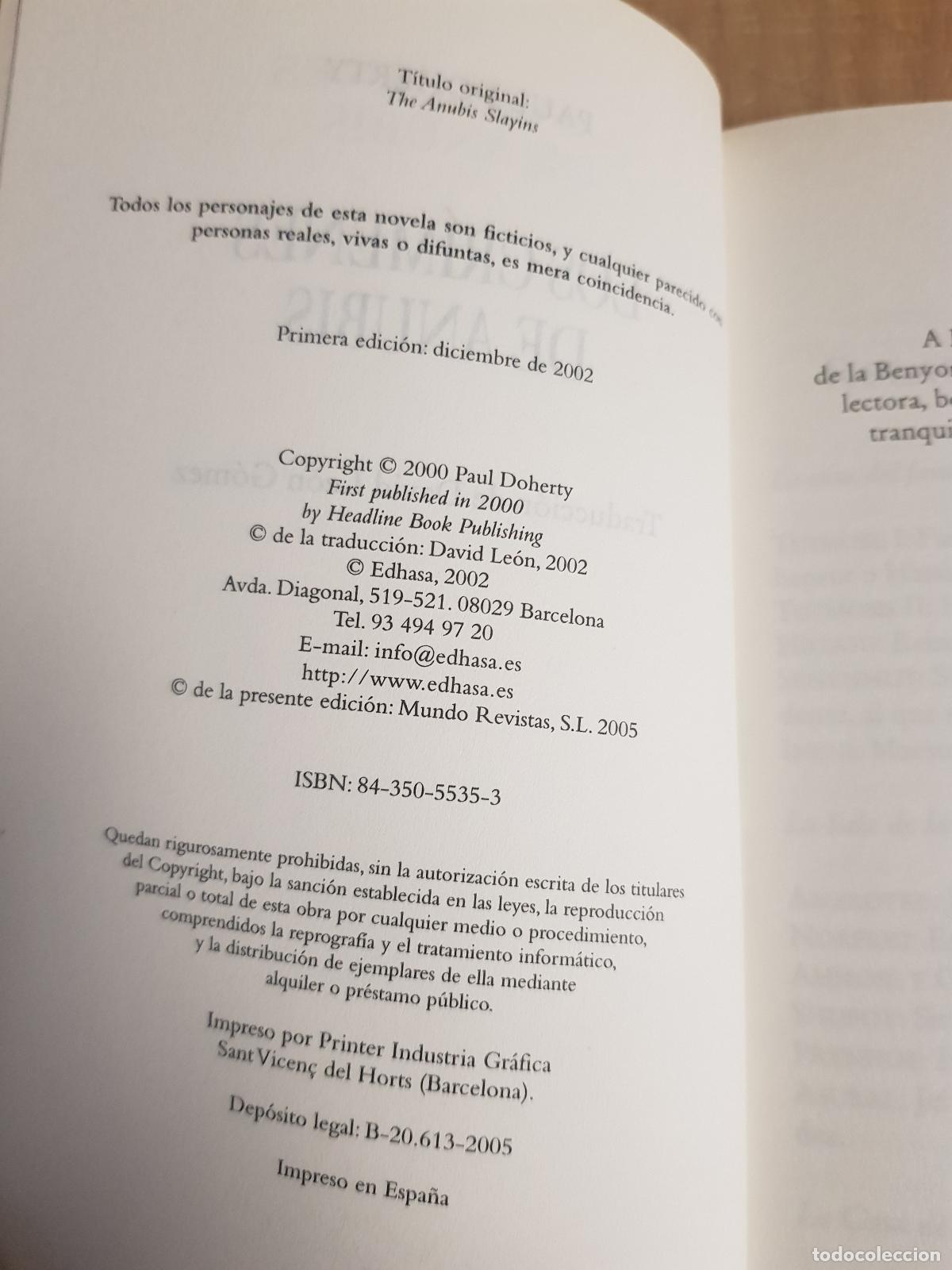 Libros de segunda mano: Los cr&iacute;menes de anubis - Paul Doherty - Foto 4
