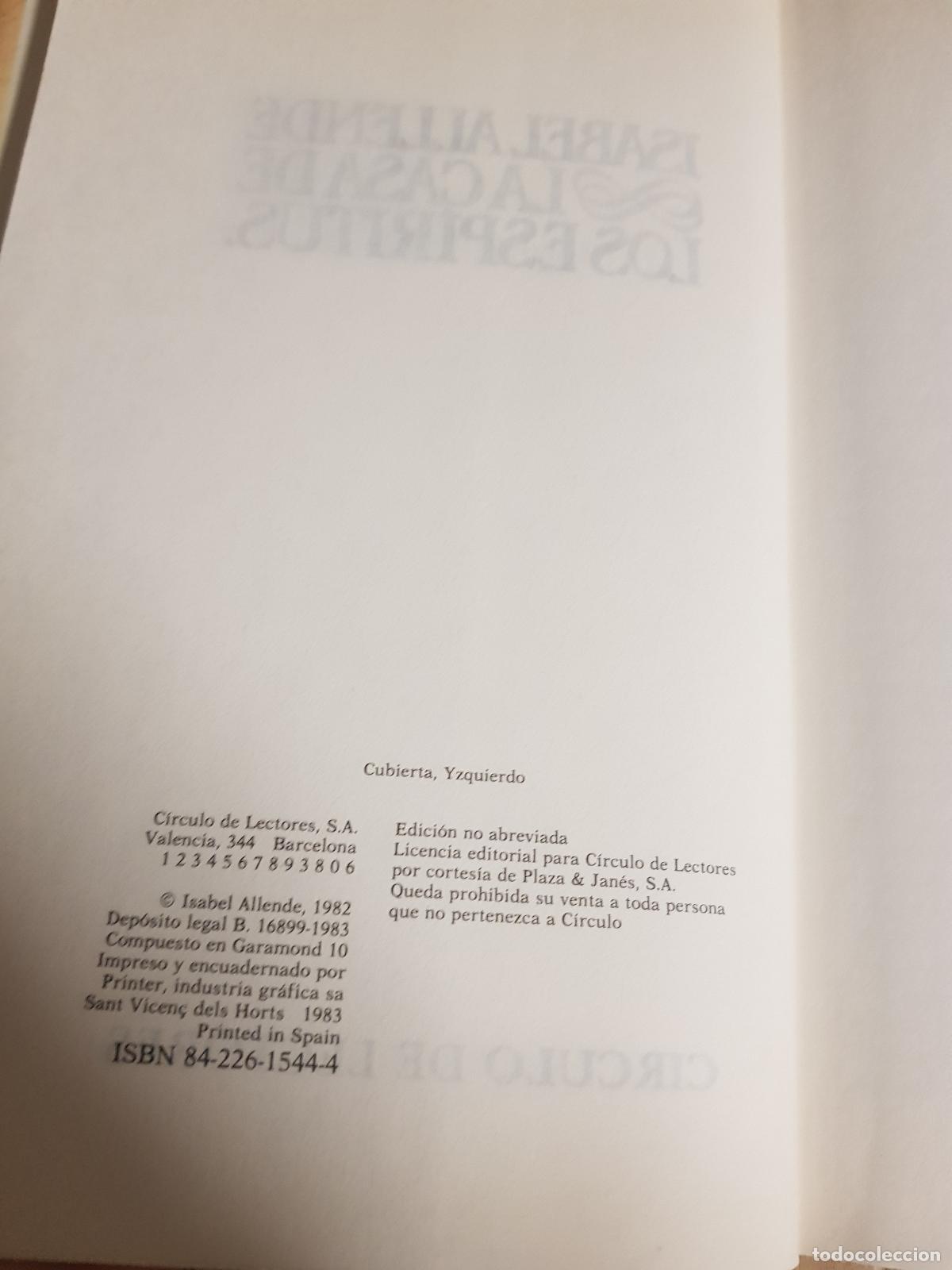 Libros de segunda mano: La casa de los espiritus - Isabel Allende - Foto 2