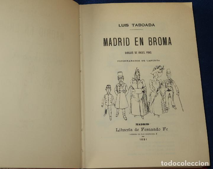 Libros de segunda mano: Madrid en broma - Luis Taboada - Edici&oacute;n Facsimil de 1891 (1993) - Foto 3