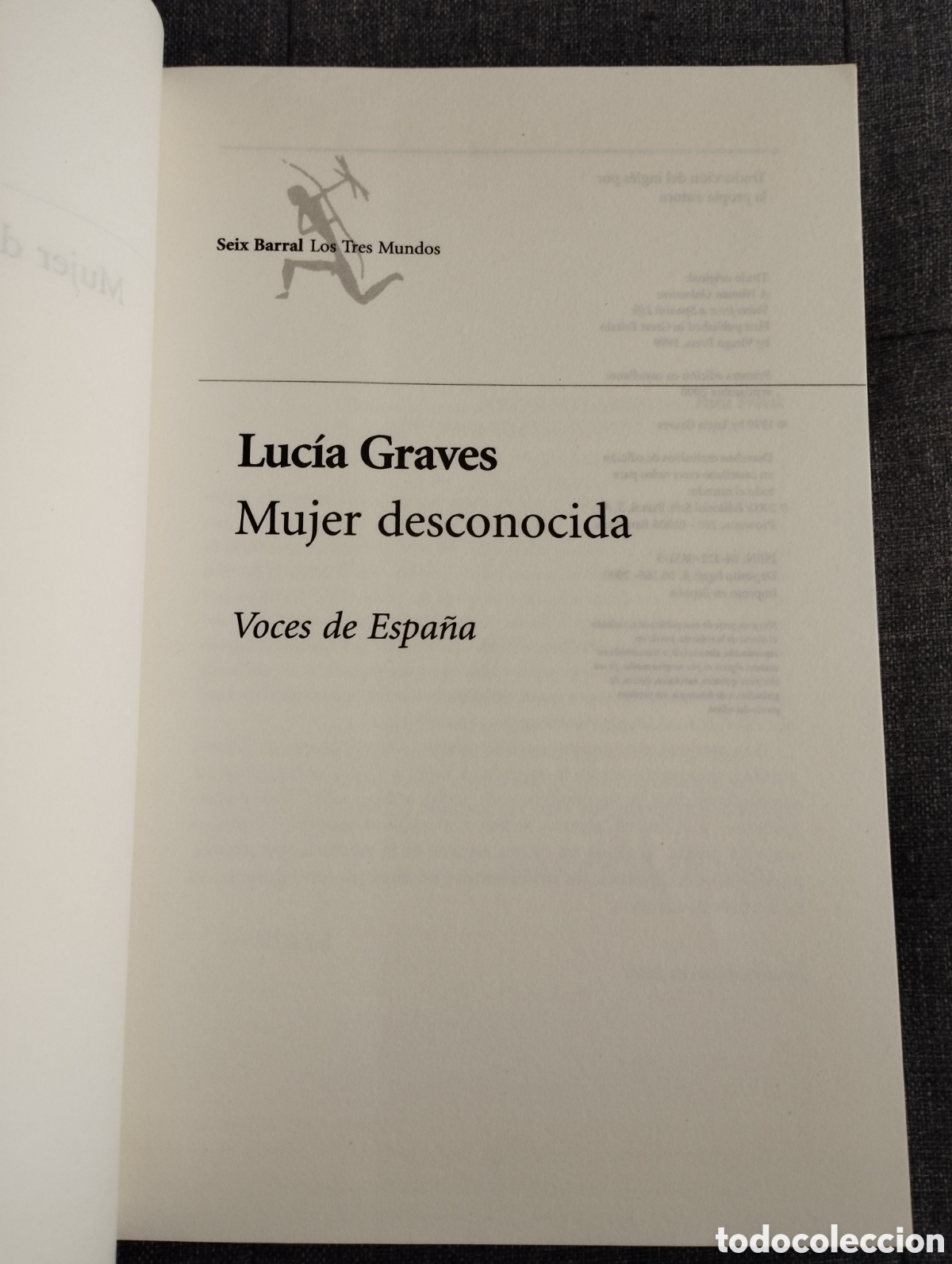 Libros de segunda mano: MUJER DESCONOCIDA (LUC&Iacute;A GRAVES) - Foto 2