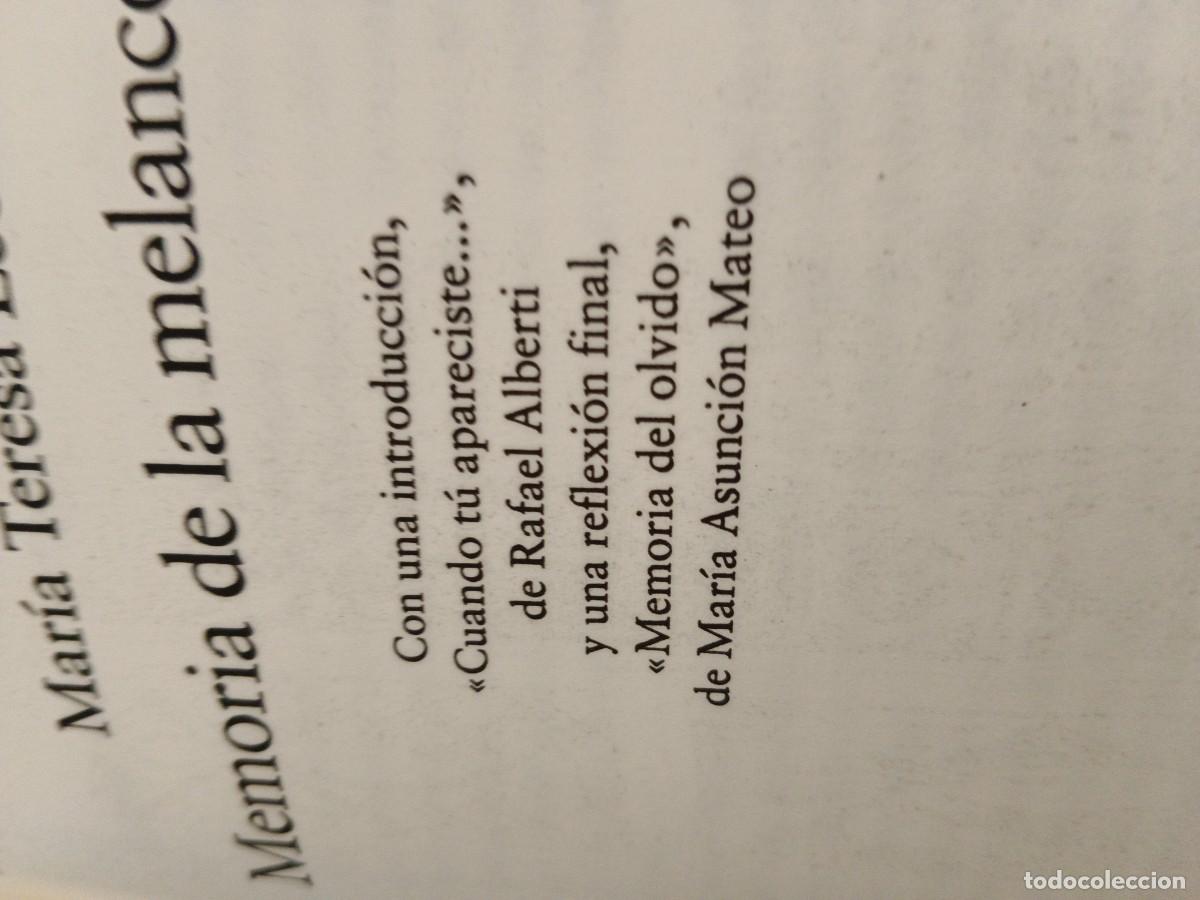 Libros de segunda mano: Memoria de la melancol&iacute;a - Foto 4