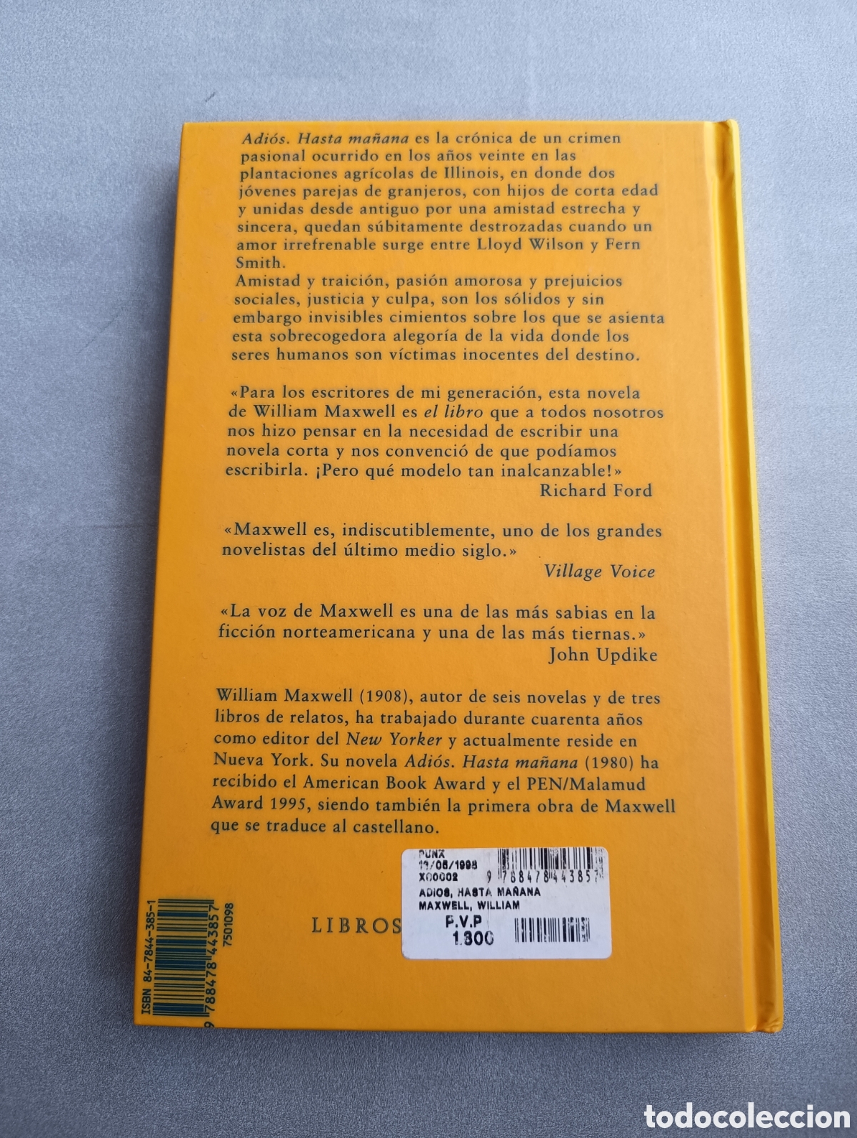 Libros de segunda mano: Adi&oacute;s. Hasta ma&ntilde;ana. William Maxwell. - Foto 2