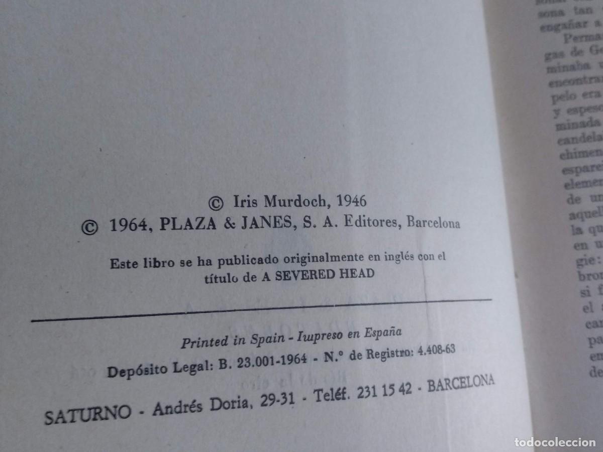 Libros de segunda mano: Cabeza cercenada - Iris Murdoch - Foto 4