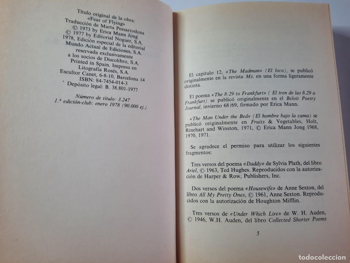 Libros de segunda mano: MIEDO A VOLAR - Foto 2