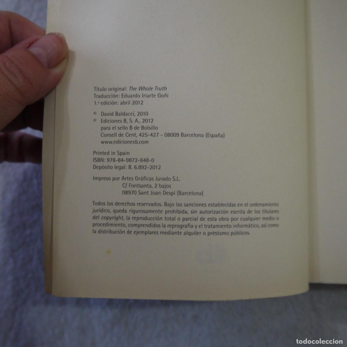 Libros de segunda mano: TODA LA VERDAD - DAVID BALDACI - EDICIONES B - 2012 - Foto 4