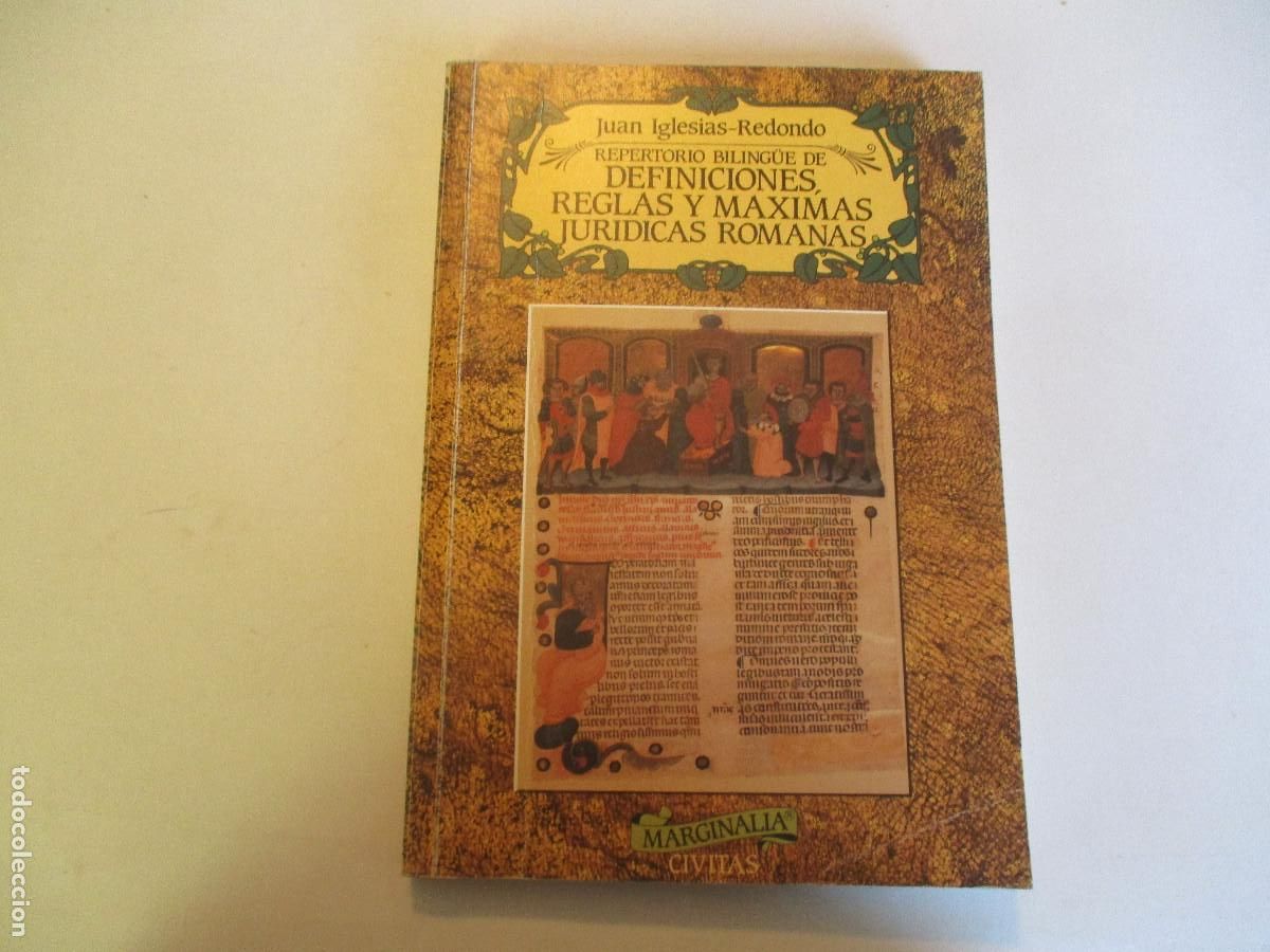 Libri di seconda mano: JUAN IGLESIAS-REDONDO Definiciones reglas y m&aacute;ximas jur&iacute;dicas romanas W25392