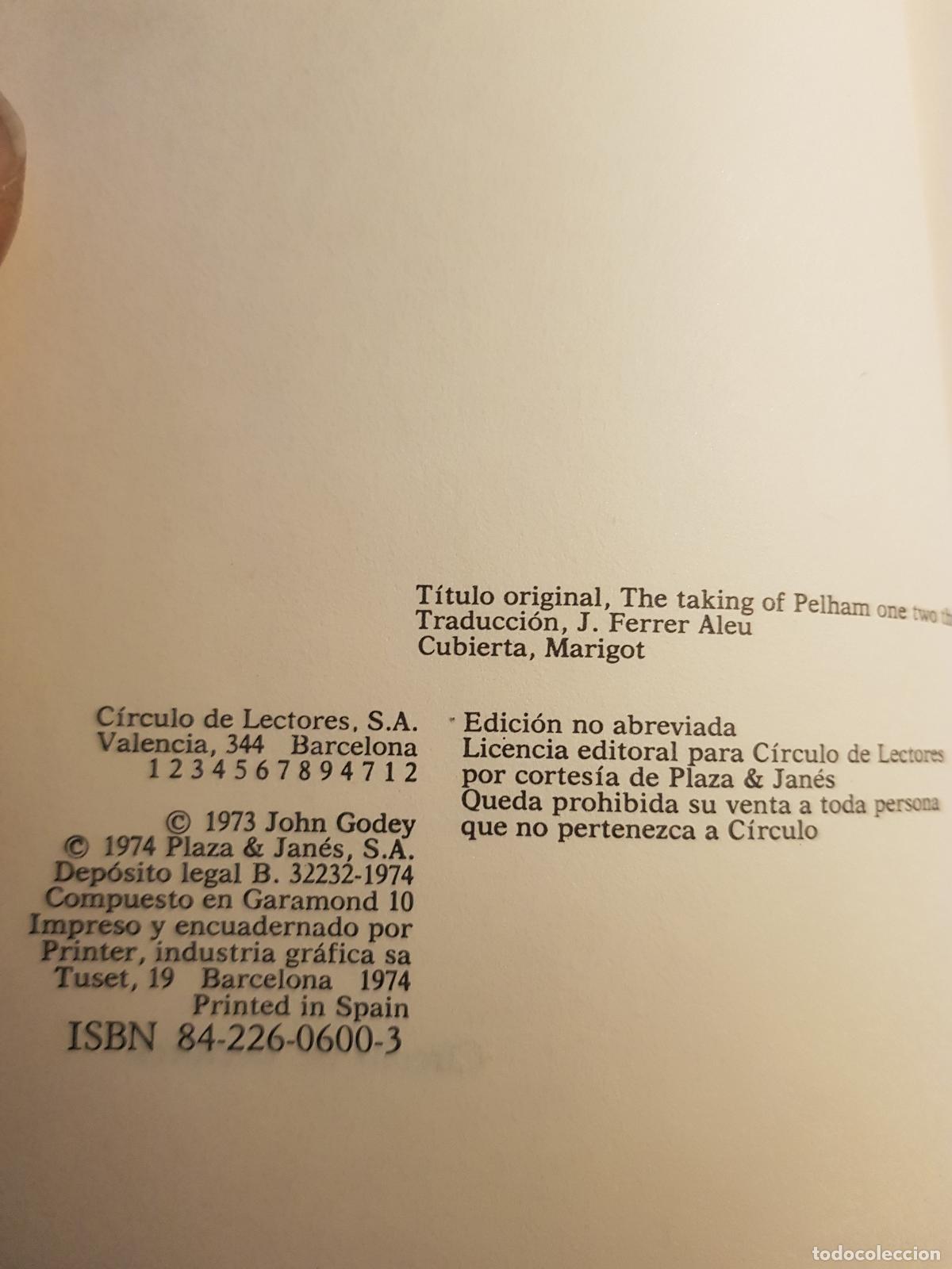 Libros de segunda mano: Pelham uno dos tres - John Godey - Foto 3