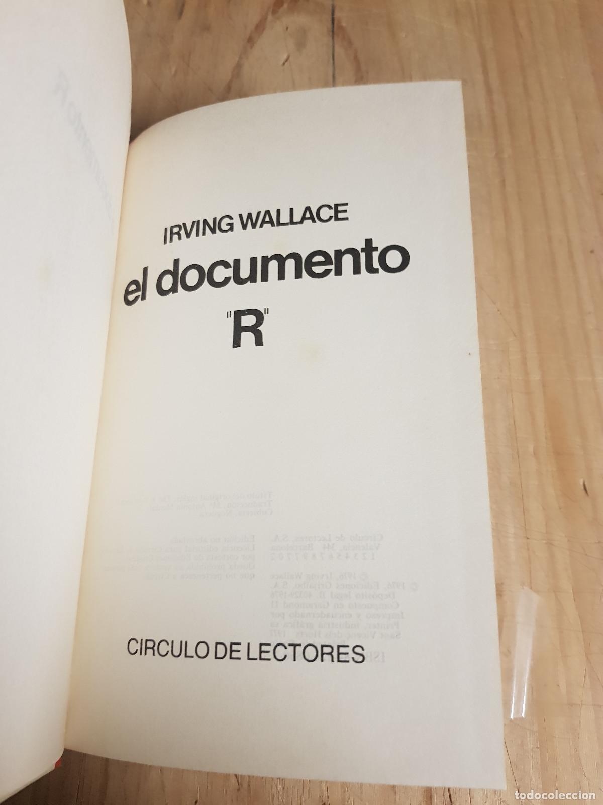 Libros de segunda mano: El documento R - Irving Wallace - Foto 5