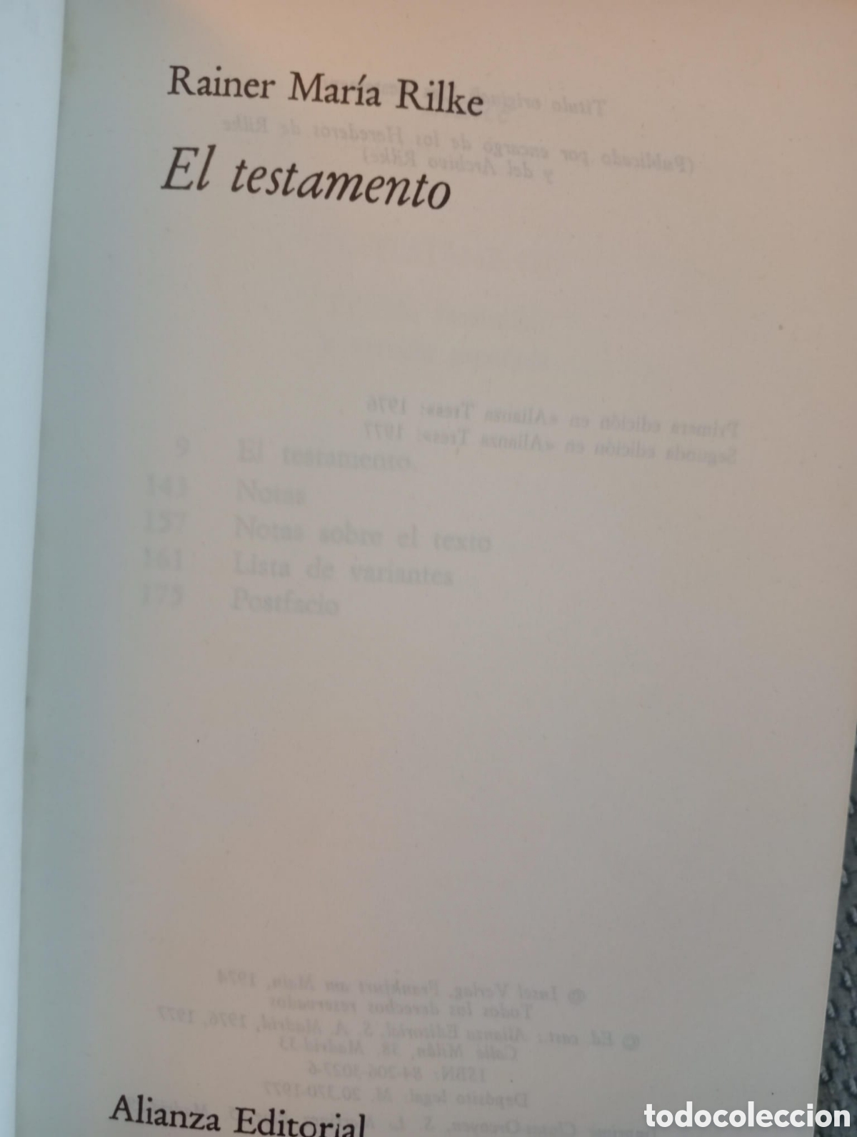 Libros de segunda mano: El testamento / RAINER MARIA RILKE - Foto 2
