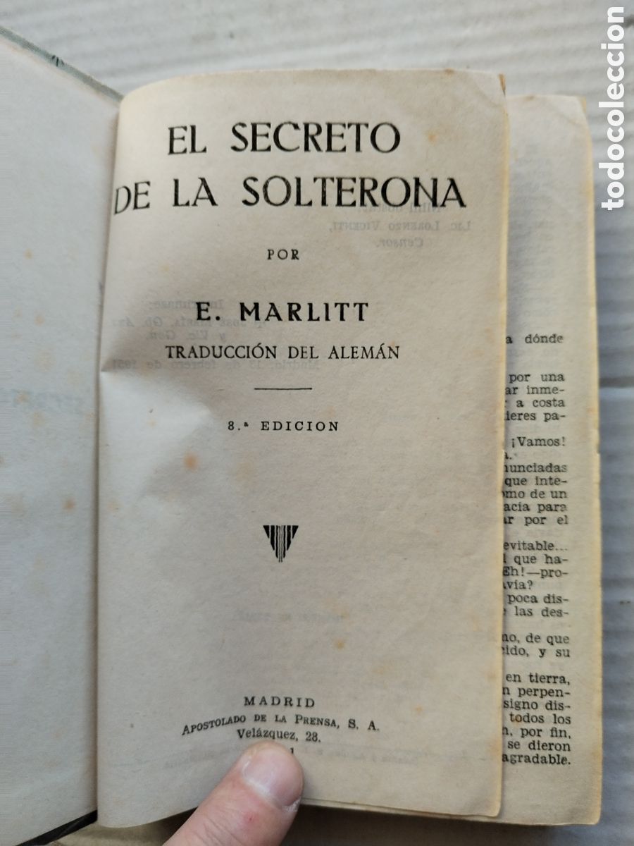 Libros de segunda mano: EL SECRETO DE LA SOLTERONA/E. MARLITT - Foto 2