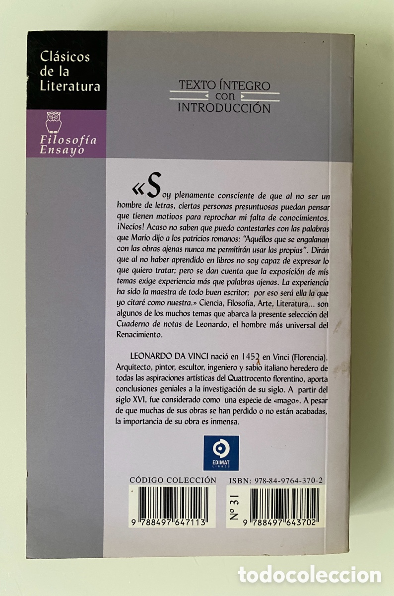 Libros de segunda mano: Cuaderno de notas - VINCI, Leonardo da - Foto 2
