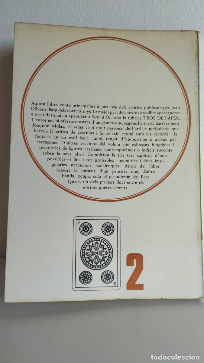 Libros de segunda mano: Tros de paper (Joan Oliver) - Foto 2