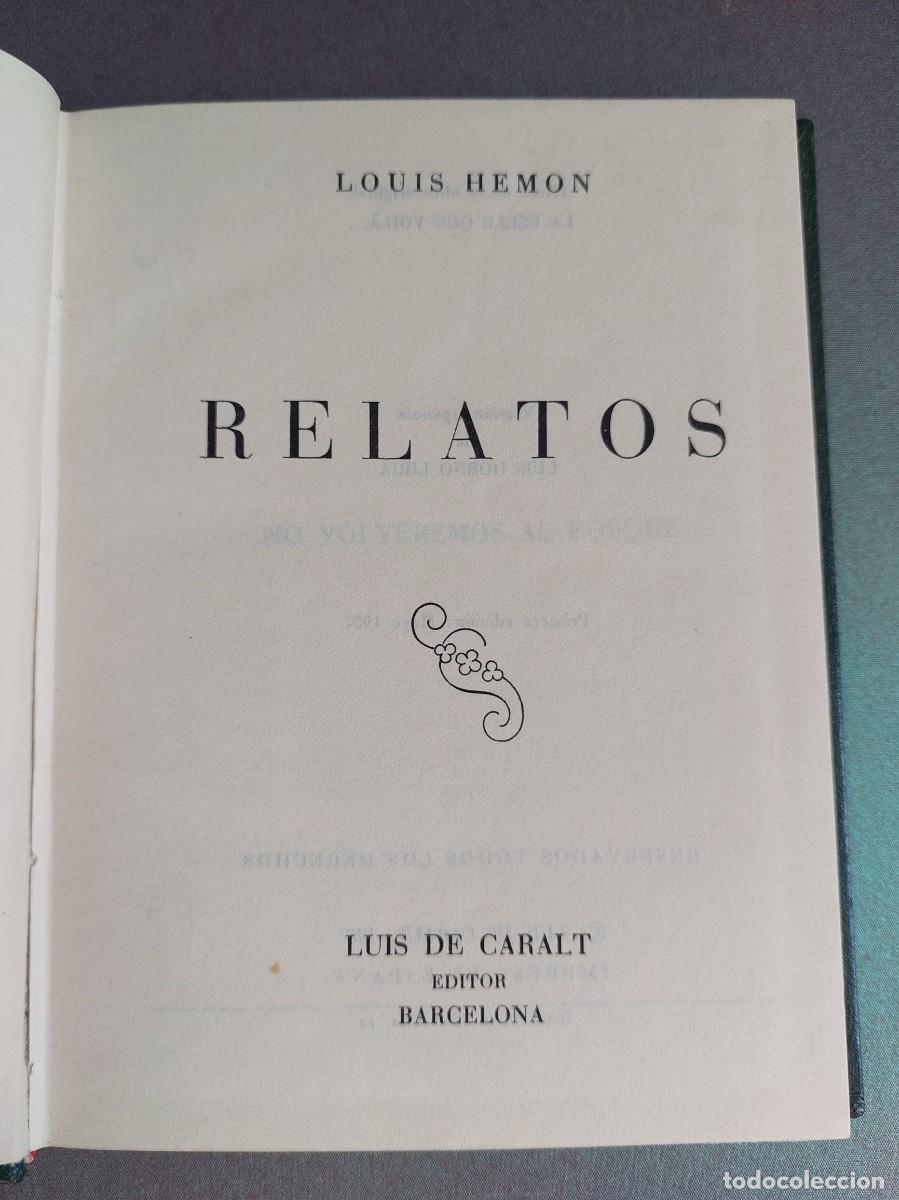 Libros de segunda mano: Relatos - Louis Hemon - 1957 - Foto 1