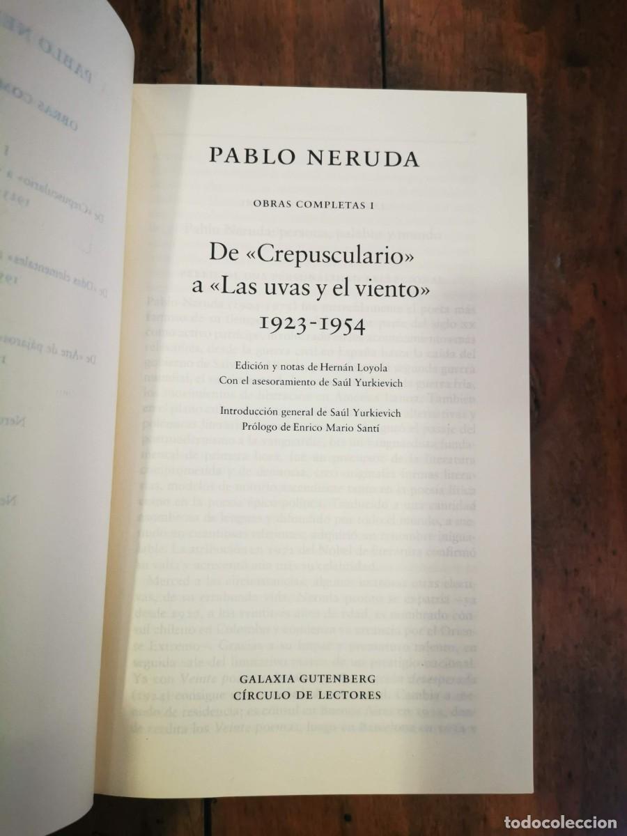 Libros de segunda mano: NERUDA, Pablo. Obras completas: [5 Vol.] - Foto 4