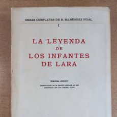 Libros de segunda mano: LA LEYENDA DE LOS INFANTES DE LARA / OBRAS COMPLETAS DE R. MENÉNDEZ PIDAL / 3ªED.1971. ESPASA-CALPE