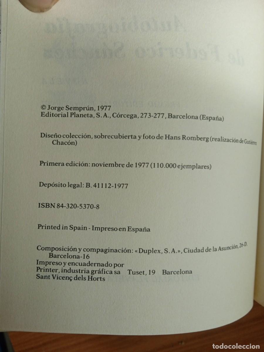 Libros de segunda mano: Novela Federico sanchez (1) - Foto 2