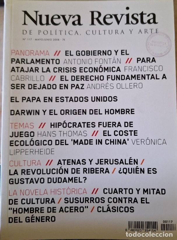 Livres d'occasion: NUEVA REVISTA DE POLITICA, CULTURA Y ARTE N&ordm; 117 MAYO 2008. EL GOBIERNO Y EL PARLAMENTO. PARA ATAJAR