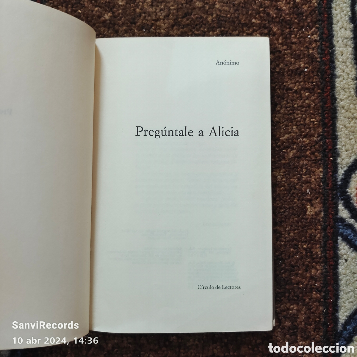 Libros de segunda mano: PREG&Uacute;NTALE A ALICIA (C&Iacute;RCULO DE LECTORES) - Foto 2