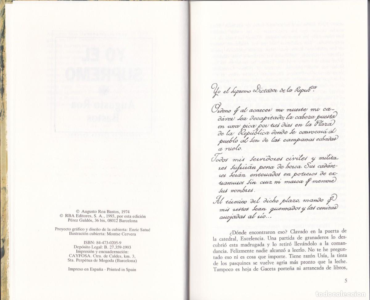 Libros de segunda mano: Yo el Supremo. Augusto Roa Bastos. - Foto 3