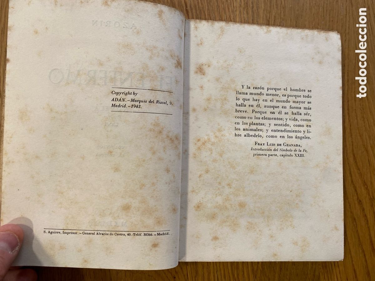 Libros de segunda mano: EL ENFERMO - AZORIN - 1943 - Foto 4