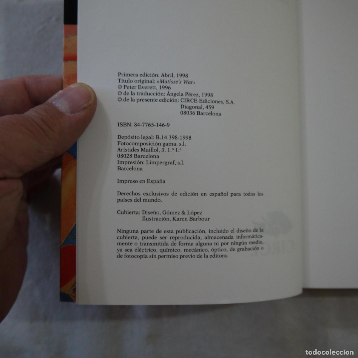 Libros de segunda mano: LA GUERRA DE MATISSE - PETER EVERETT - CIRCE - 1998 - Foto 4