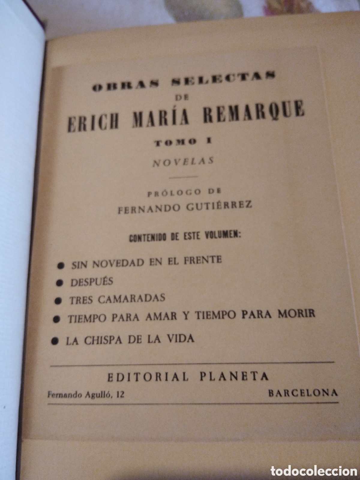 Libros de segunda mano: E. M. Remarque, obra selecta vol 1 - Foto 2