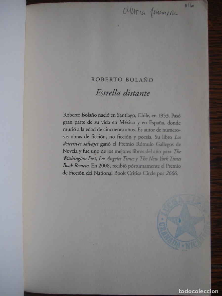 Libros de segunda mano: ESTRELLA DISTANTE / Roberto Bola&ntilde;o. - Foto 2
