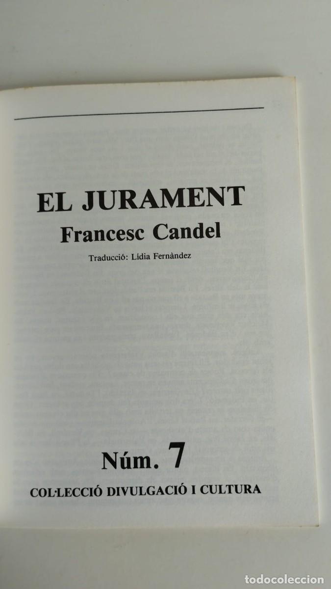 Libros de segunda mano: El jurament. Francesc Candel - Foto 3