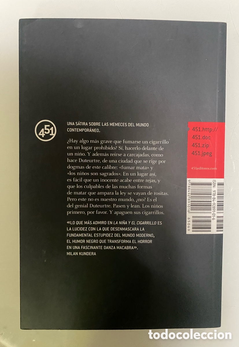 Libros de segunda mano: La ni&ntilde;a y el cigarrillo - DUTEURTRE, Beno&icirc;t - Foto 2