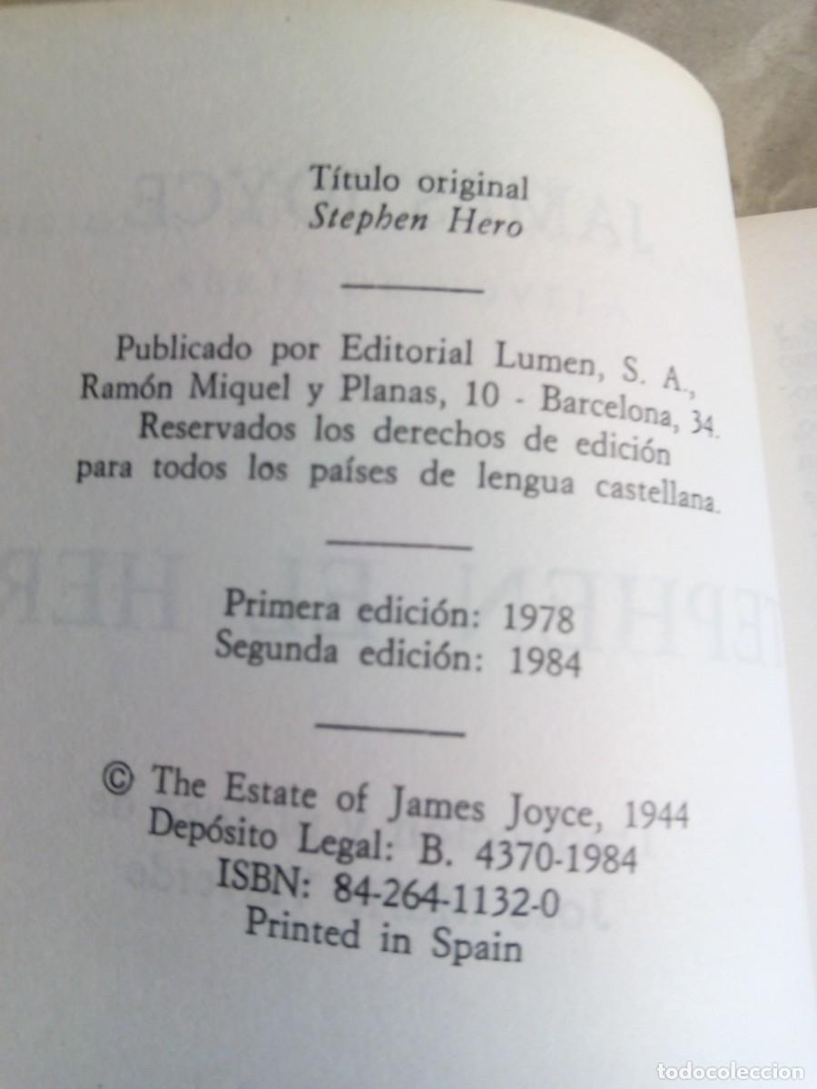 Libros de segunda mano: STEPHEN EL H&Eacute;ROE / JAMES JOYCE - Foto 4