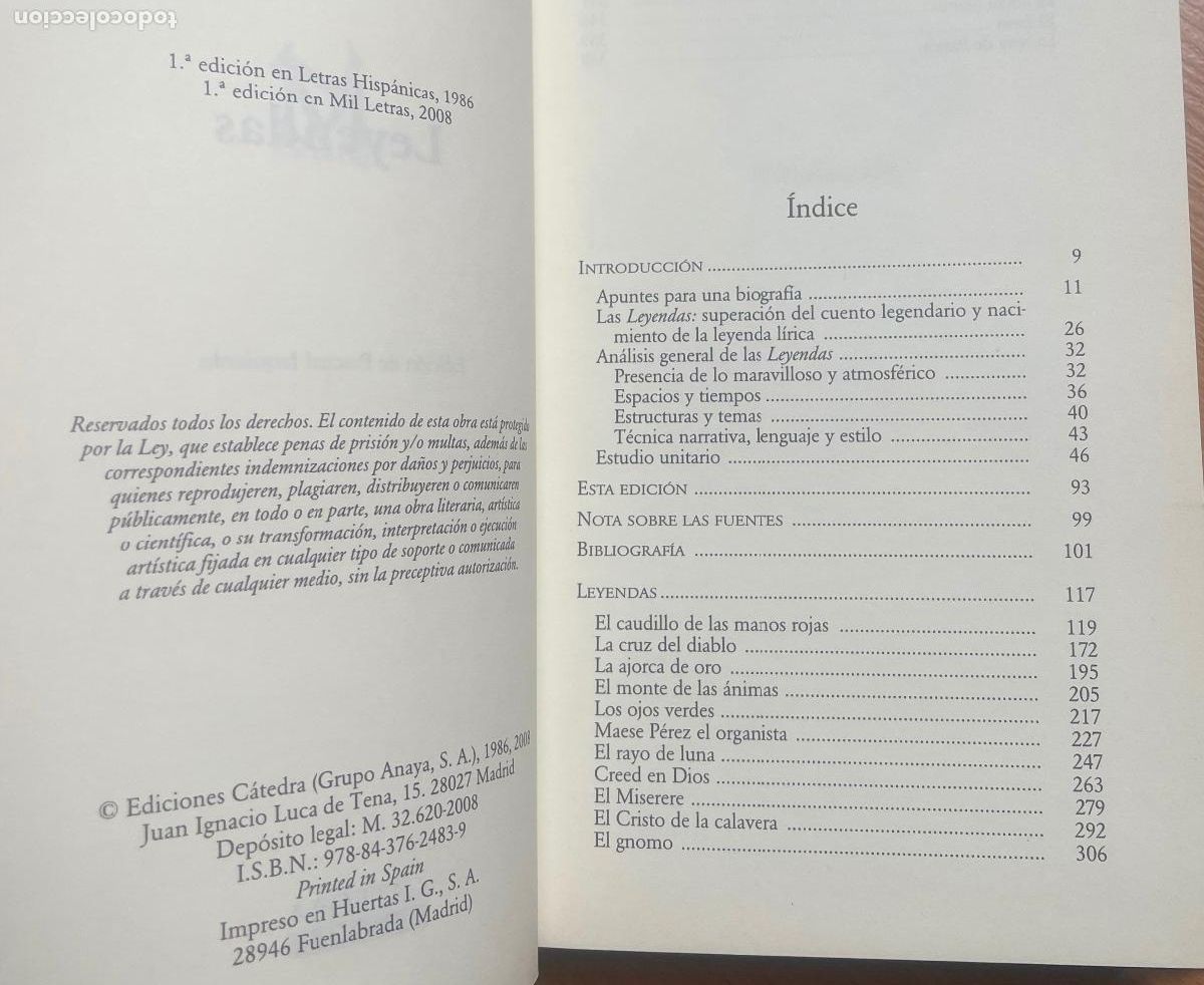 Libros de segunda mano: LEYENDAS Gustavo Adolfo Becquer Catedra - Foto 4