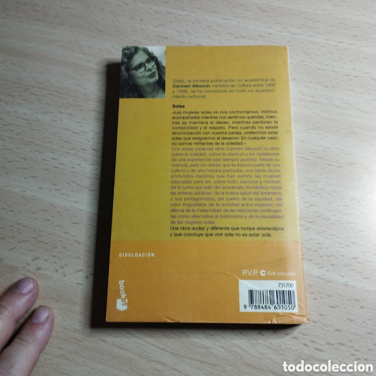 Libros de segunda mano: Solas. Carmen Alborch. 2001. Booket. - Foto 2