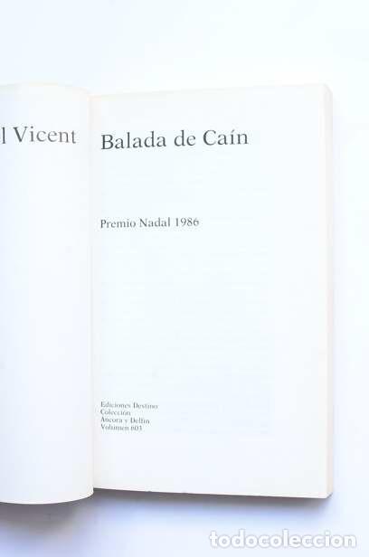 Libros de segunda mano: Balada de Ca&iacute;n - VICENT, Manuel - Foto 2