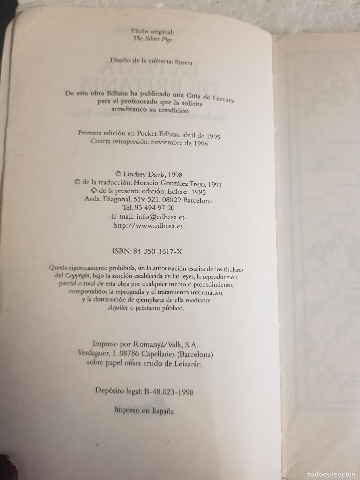 Libros de segunda mano: La plata de britania - Lindsey davis - Foto 5