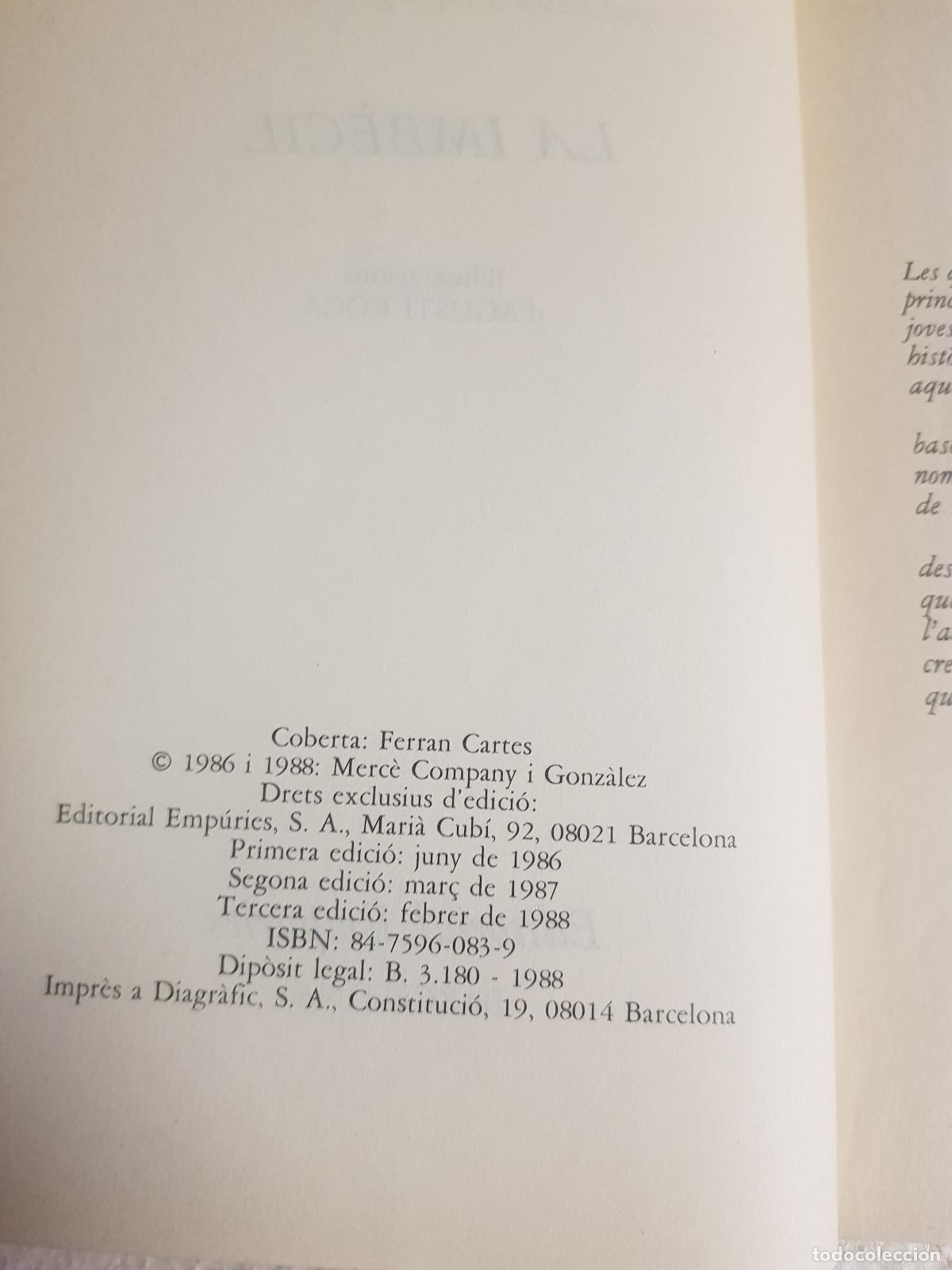 Libros de segunda mano: La imbecil - Merc&egrave; Company - Foto 4
