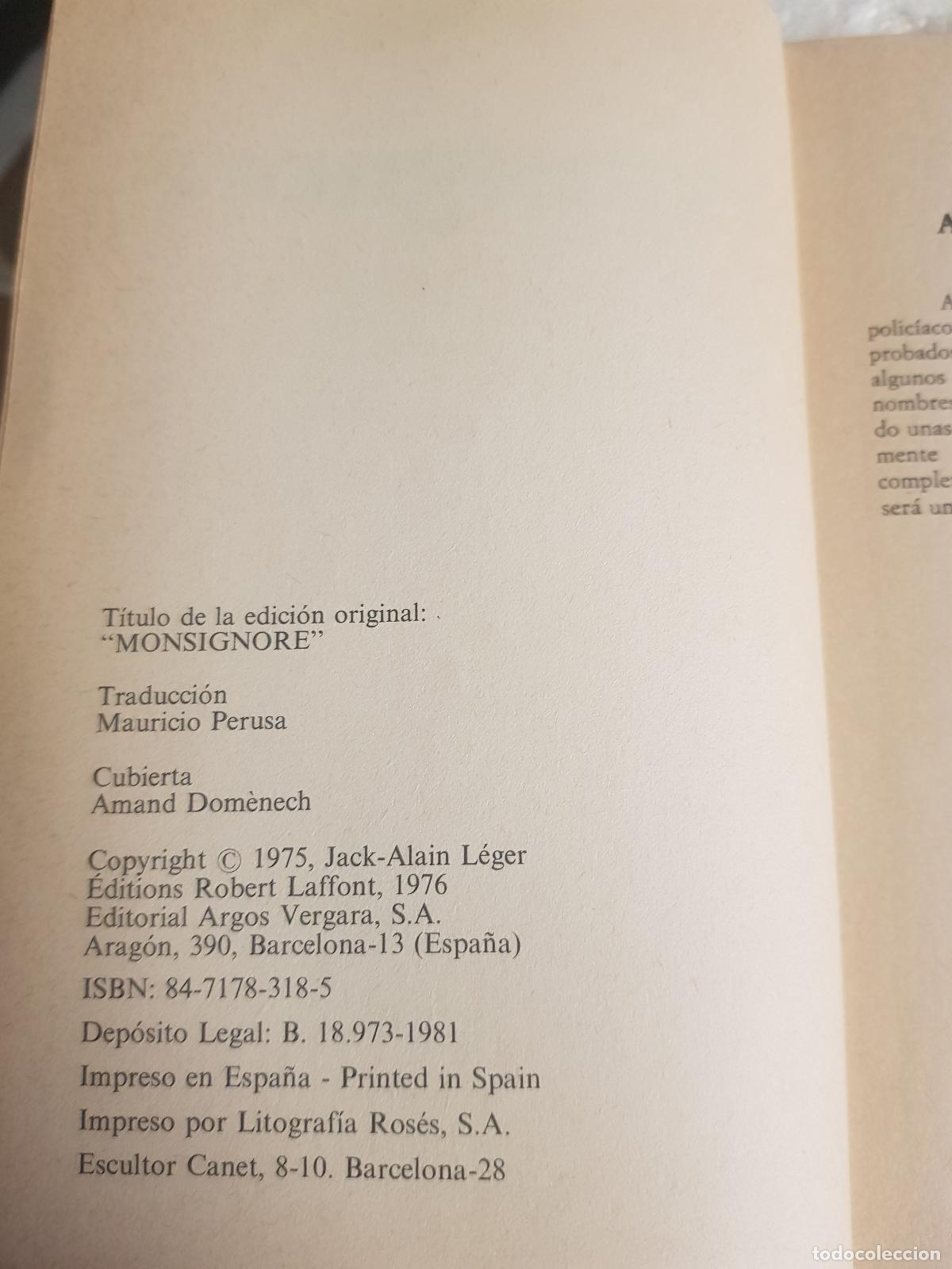Libros de segunda mano: Monsignore - Jack-Alain L&eacute;ger - Foto 3