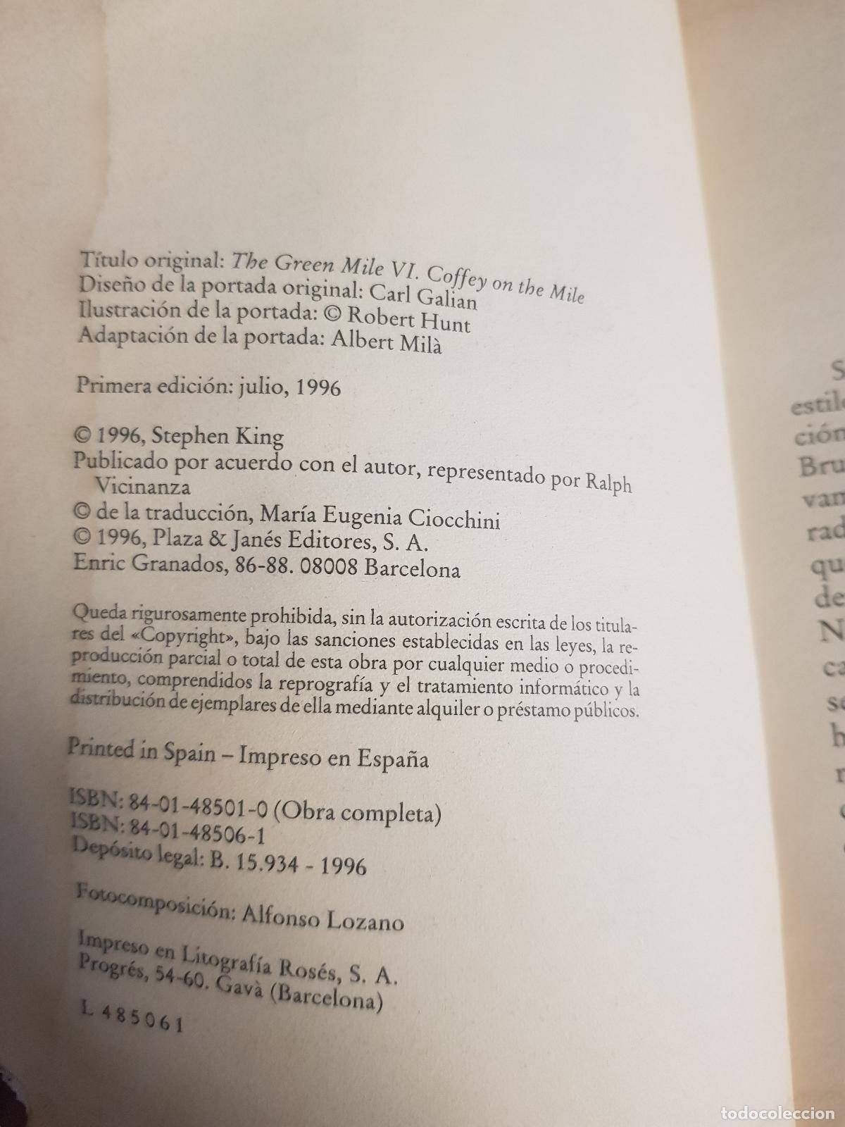 Libros de segunda mano: El pasillo de la muerte. La hora final de Coffey - Stephen King - Foto 4