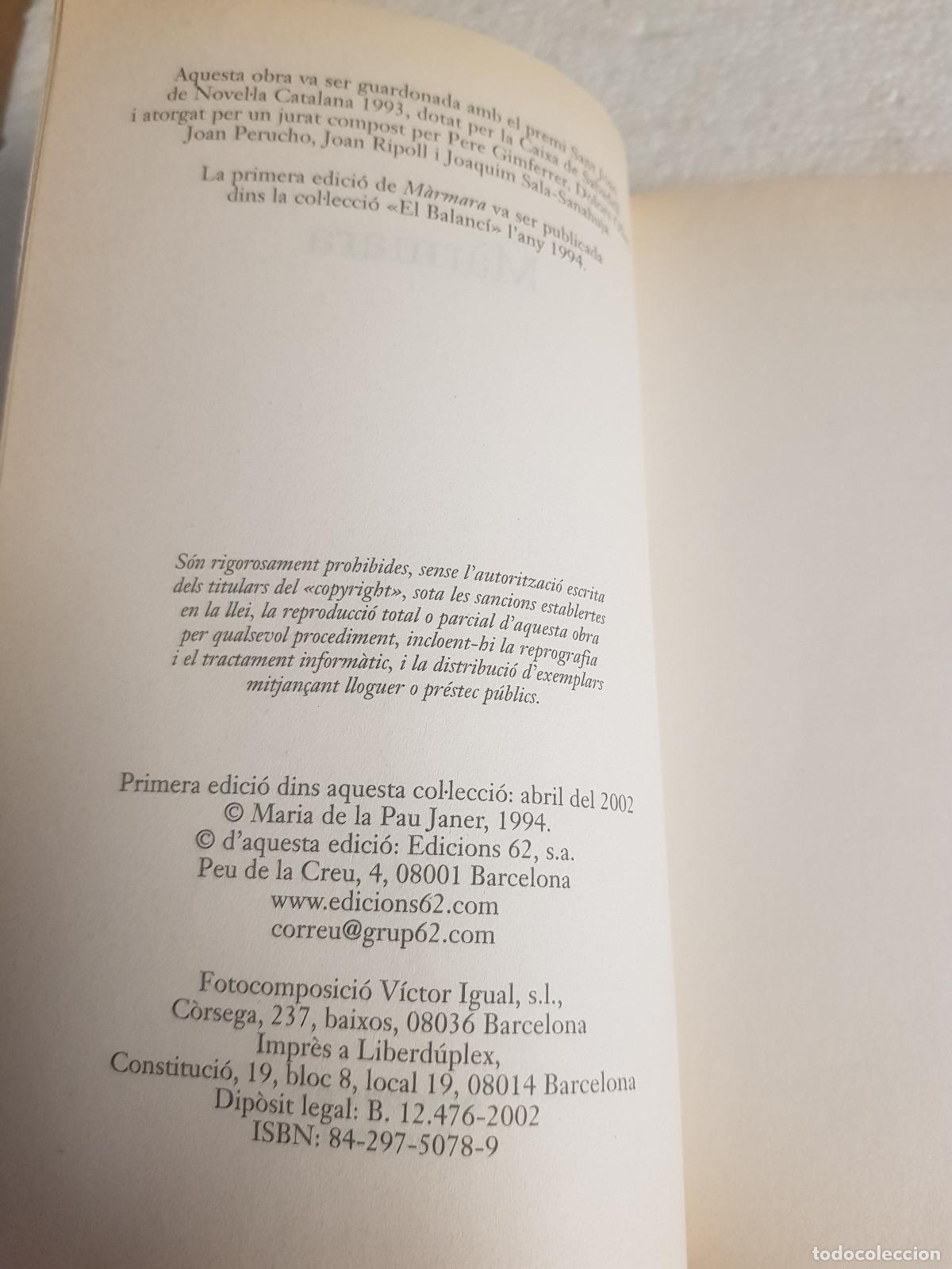 Libros de segunda mano: M&agrave;rmara - Maria de la Pau Janer - Foto 4